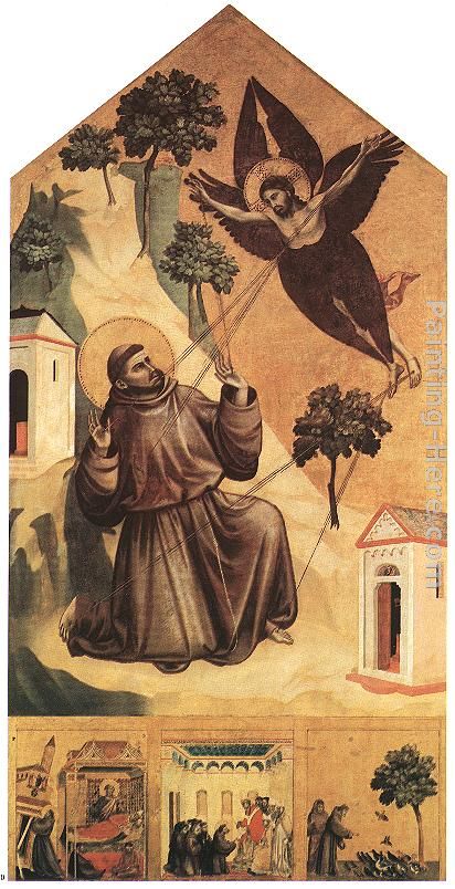 Stigmatization of St Francis painting - Giotto Stigmatization of St Francis art painting